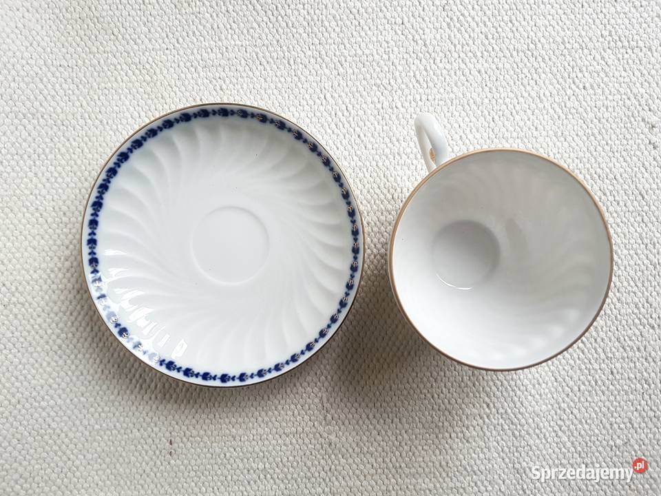 Łomonosow porcelanowa filiżanka talerzyk duo Warszawa