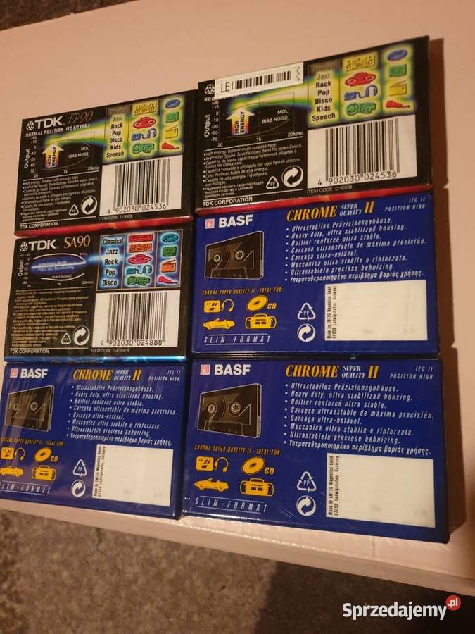 Kasety magnefonowe tdk i basf 90 nowe 6 sztuki Leżajsk