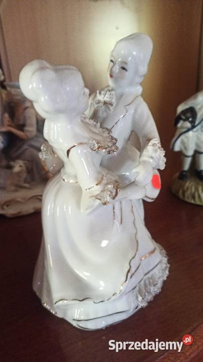 Figurka pary w tańcu Biała ze złotem Gdańsk