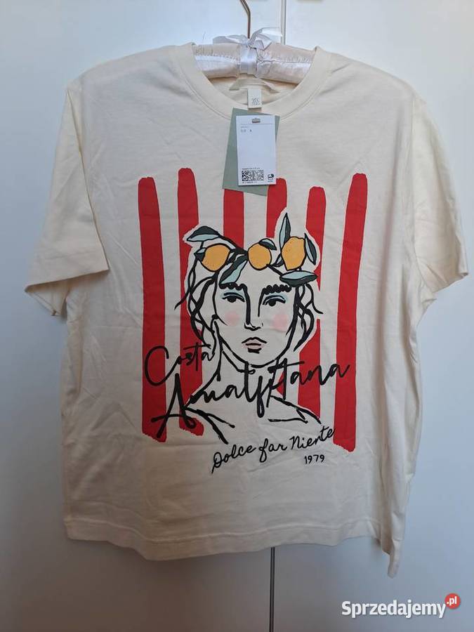 Koszulka HM Tshirt z nadrukiem twarzy cytryn S