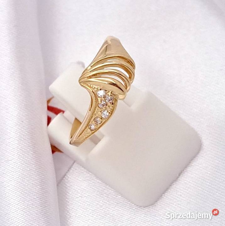 Pierścionek r12 Złoty pr585 Subtelny Z695 Poznań