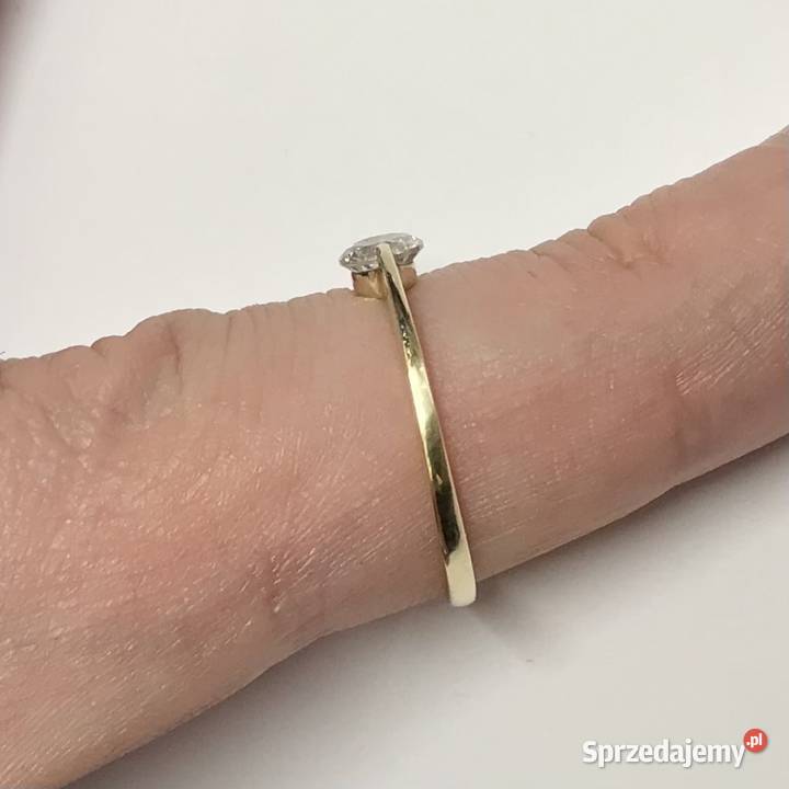 Złoty PIERŚCIONEK zaręczynowy 585 14K KAMIEŃ r15 mazowieckie Warszawa