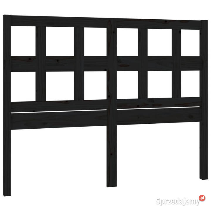 Wezgłowie łóżka czarne 2055x4x100 lite drewno