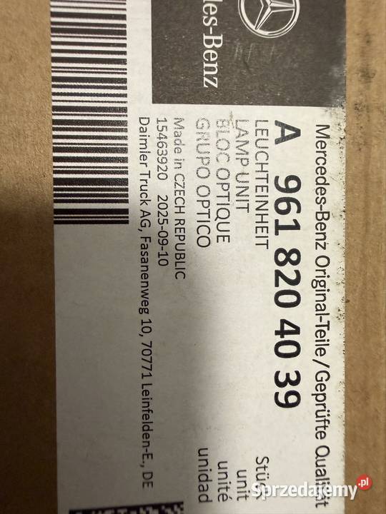 Lampa zespolona lewa przód Mercedes Actros MP4 Lampy przednie Warszawa