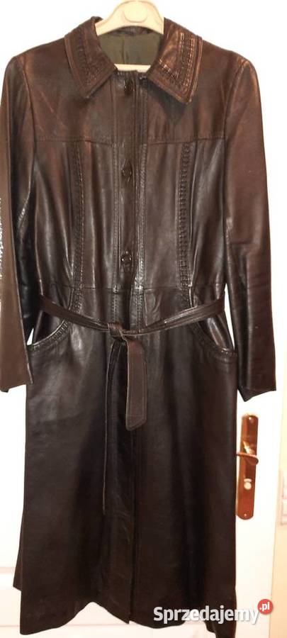 Płaszcz czarny z mięciutkiej naturalnej skóry lubelskie Lublin