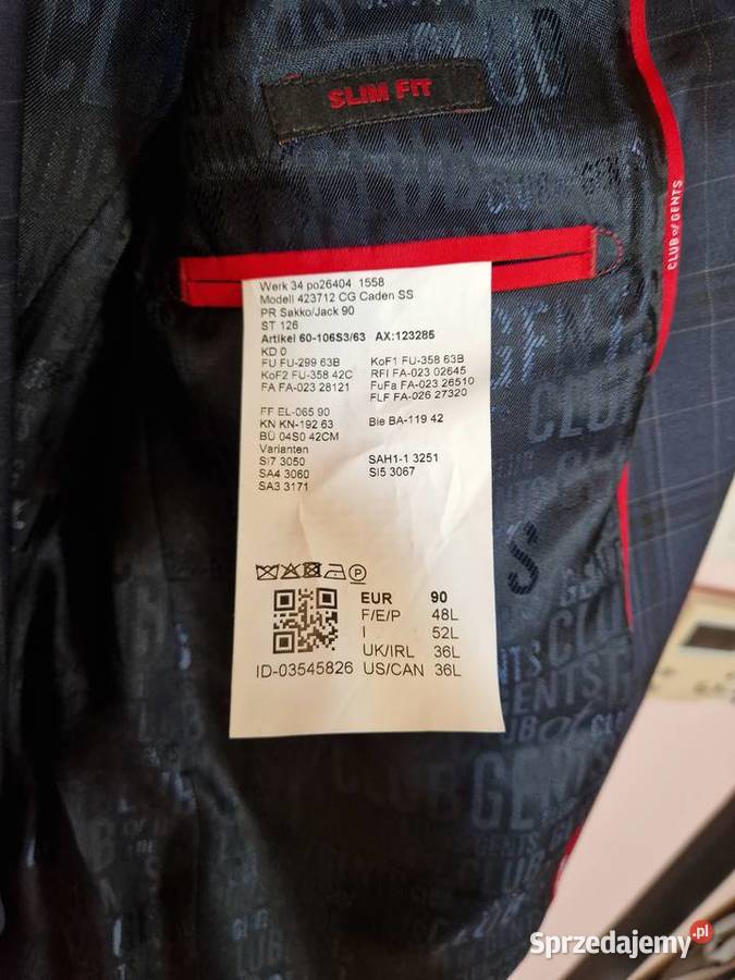 Nowy granatowy garnitur z metką na studniówkę Rozmiar M Odzież wyjściowa Bibice