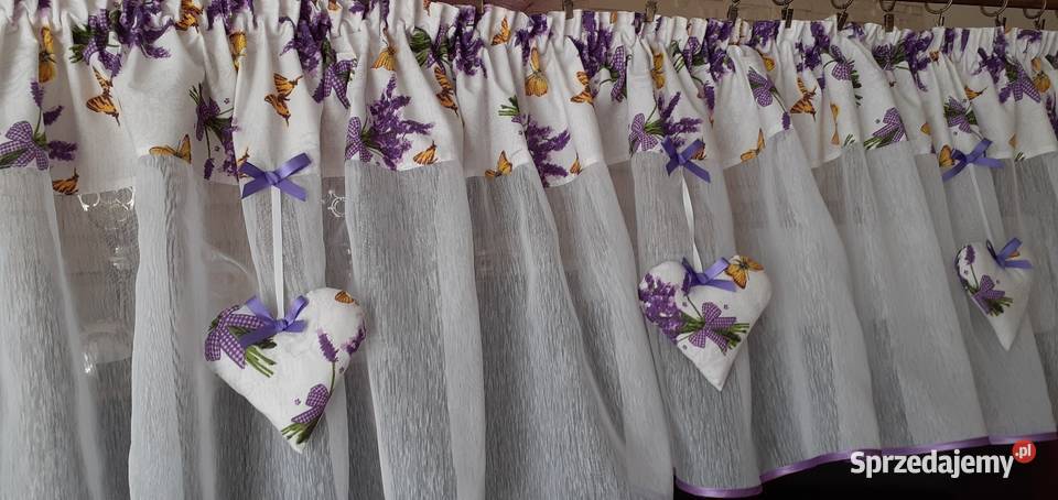 Lambrekin lawenda z motylkami