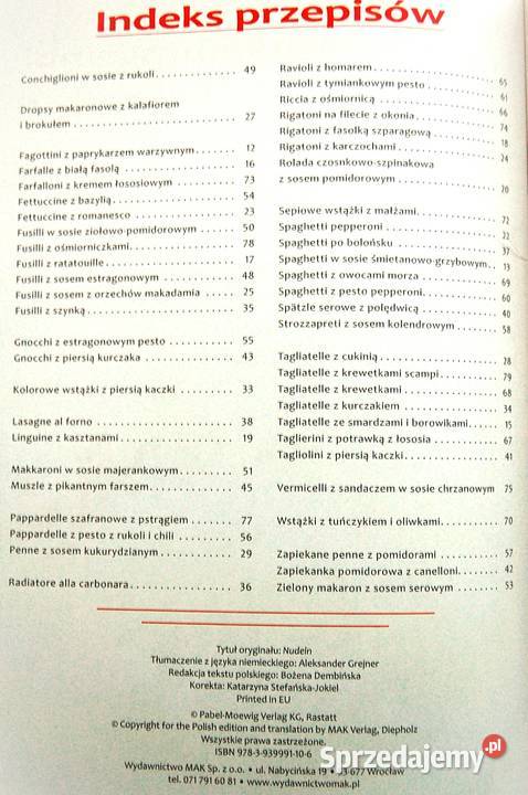 Makarony 123 i gotowe Wyd Papirus przepisy Lublin