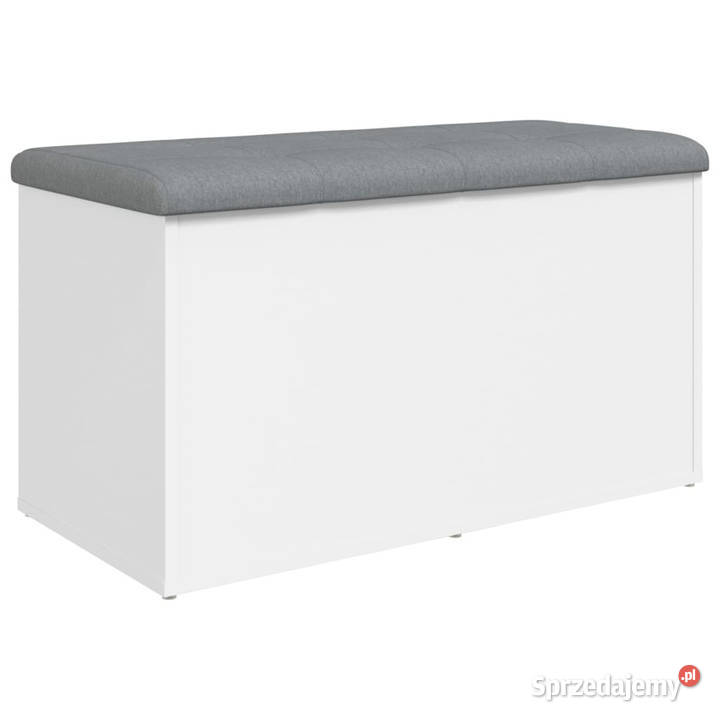 Ławka ze schowkiem biała 82x42x45 materiał Warszawa