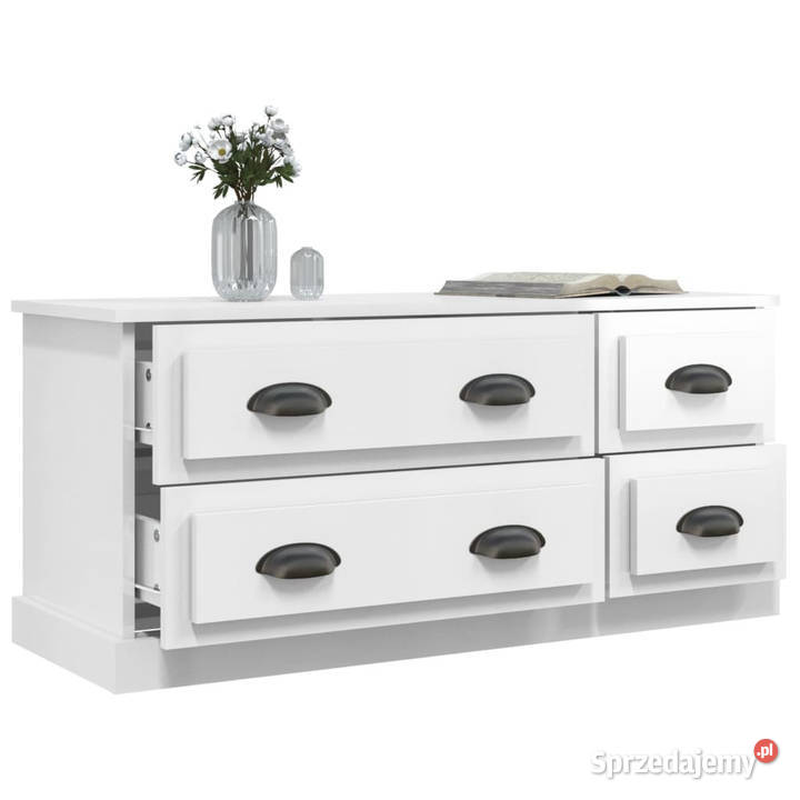 Szafka pod TV wysoki połysk biała 100x355x45 RTV mazowieckie