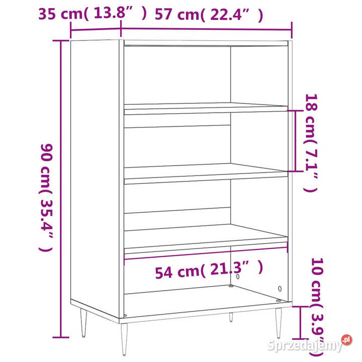 Szafka brązowy dąb 57x35x90 materiał Pozostałe Warszawa