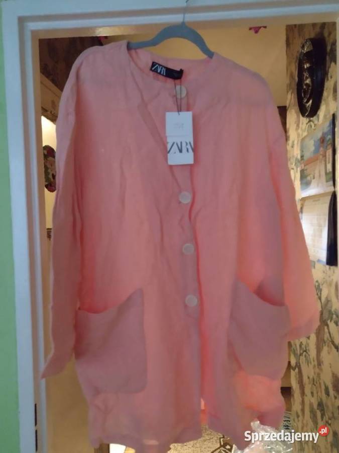 38M ZARA Lniany płaszcz oversize z Rozmiar 38(M) Kraków sprzedam