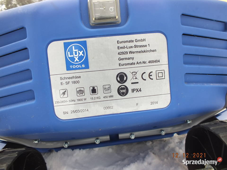 ODŚNIEŻARKA ELEKTRYCZNA LUX TOOLS 1800W RAZ Łódź sprzedam