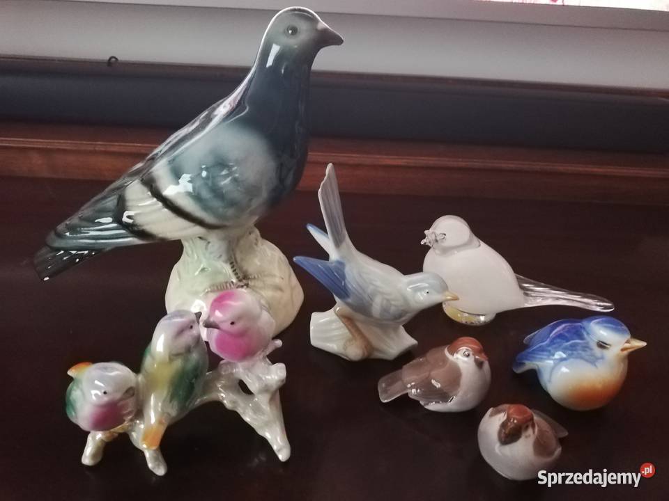 Porcelanowe sygnowane ptaki