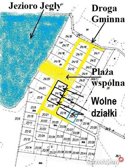 Działka na Mazurach z prywatnym dostępem do Elganowo sprzedam