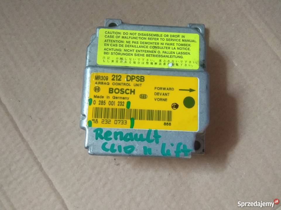 Sensor Airbag Renault Clio II lift 982320733 Układ elektryczny Margonin sprzedam
