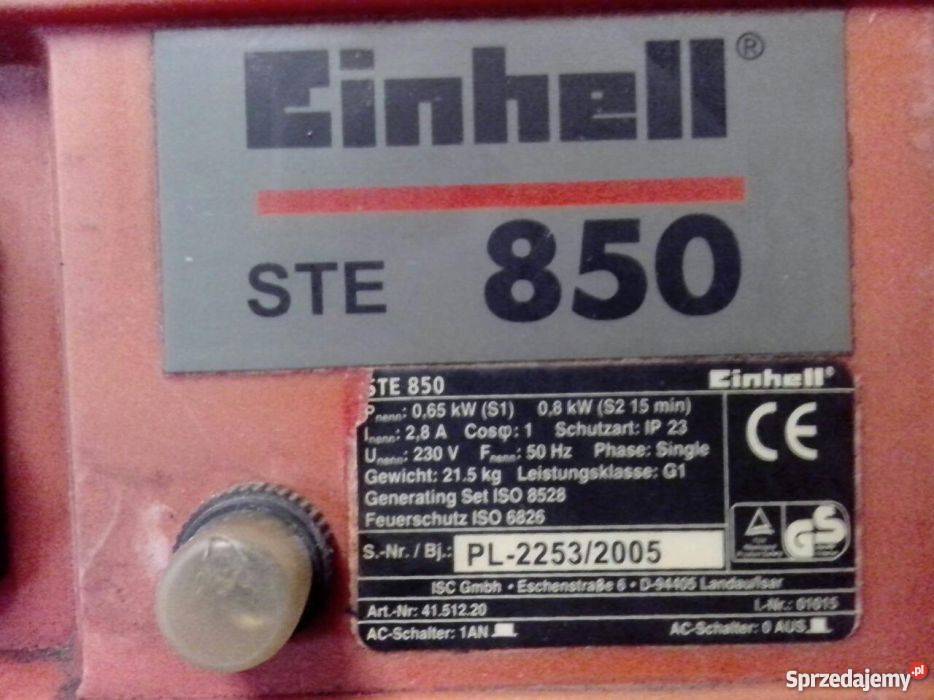 Agregat prądotwórczy Einhell STE 850 Stargard Szczeciński