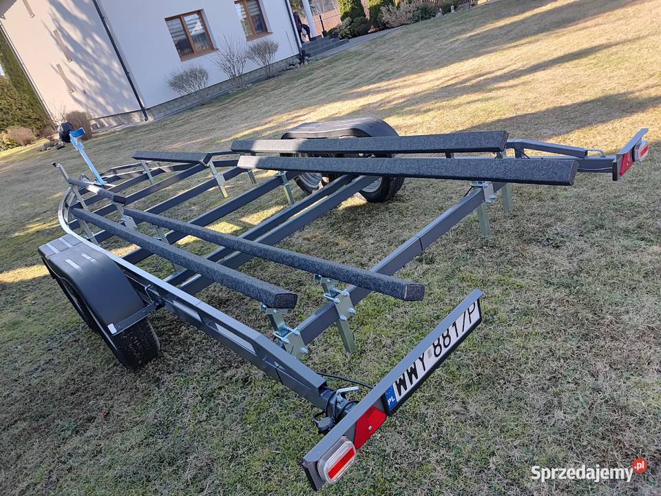 Przyczepa podłodziowa 7m niehamowana dwuosiowa Żeglarstwo Wyszków sprzedam