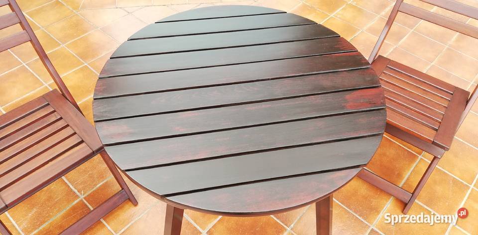 Stół stolik drewniany ogrodowy na balkon na mazowieckie