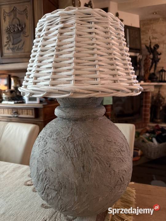 efektowna wielka lampa handmade ratan tworzywo Bystrzyca Kłodzka