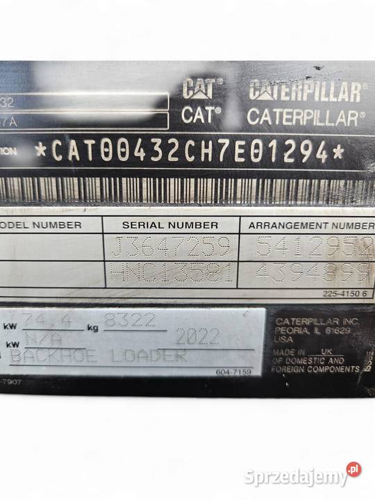 CAT 432 2022r Rozdzielacz Wilkowo sprzedam