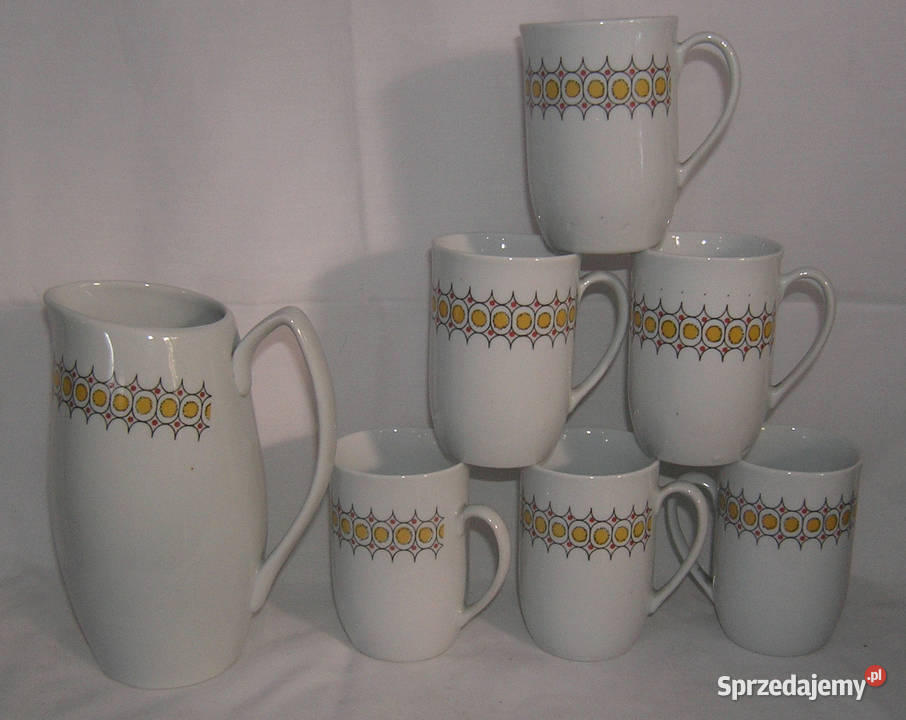 dzbanek i kubki vintage ChodzieżD Porcelana i szkło dolnośląskie Bartków