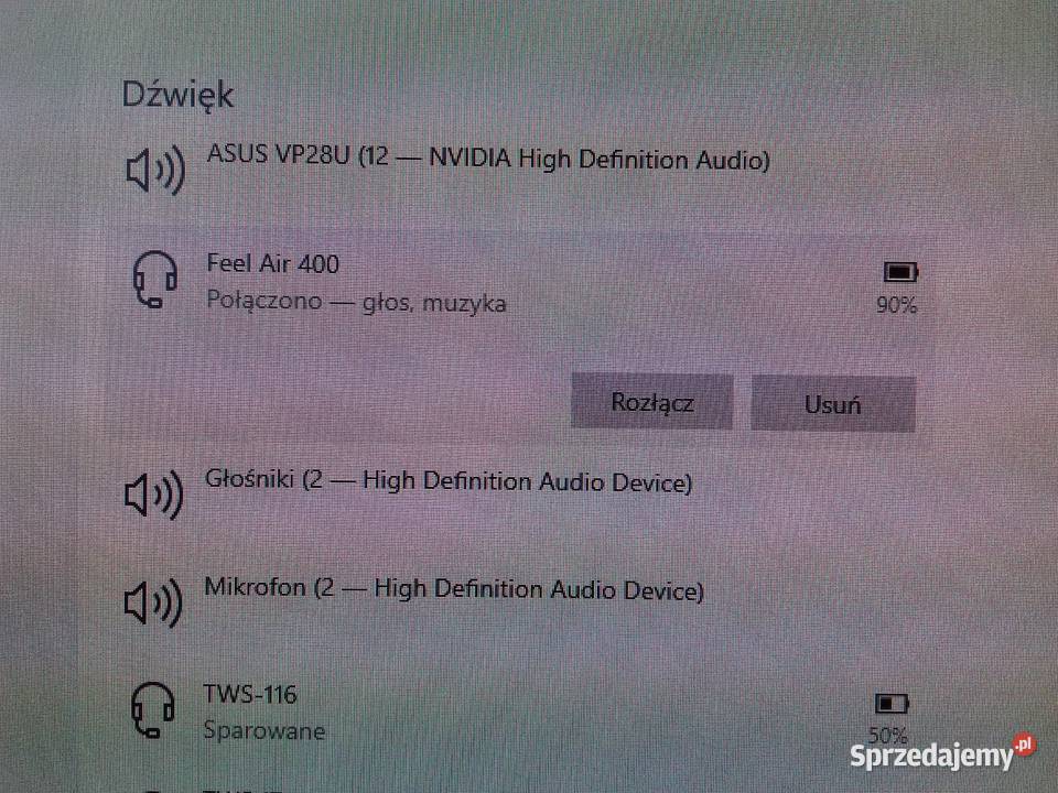 Słuchawki BT Feel Air TWS używane sprawne Zestawy słuchawkowe