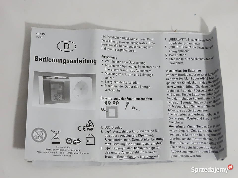Unitec EIM81 praktyczne urządzenie do pomiaru lubelskie Biłgoraj
