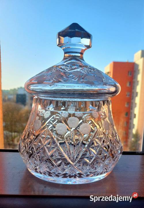Piękna bomboniera kryształowa PRL Wrocław