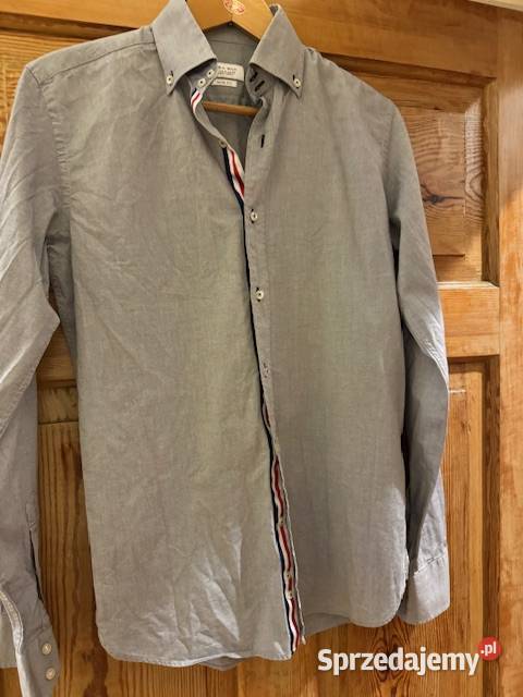 Koszula męska S Zara Slim Fit szara bawełna 100z Rozmiar S