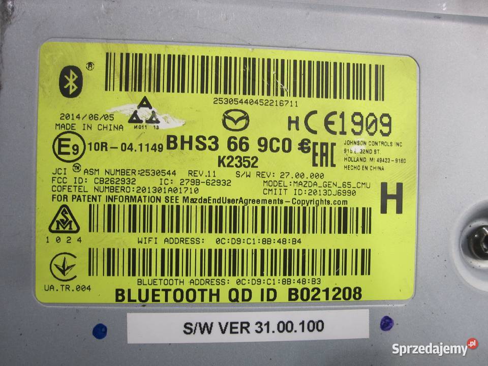 MAZDA 3 III 14r moduł sterownik nawigacji