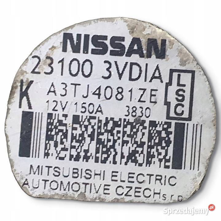 ALTERNATOR Nissan Juke 15 DCI 231003VDIA Układ elektryczny silnika
