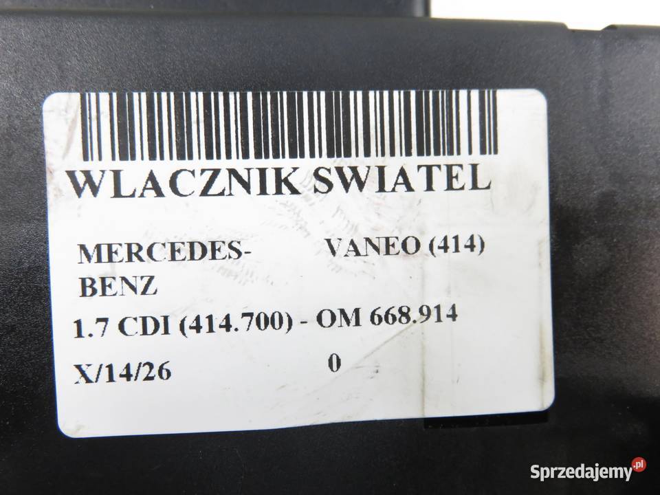WŁĄCZNIK ŚWIATEŁ MERCEDES VANEO 414 W1168