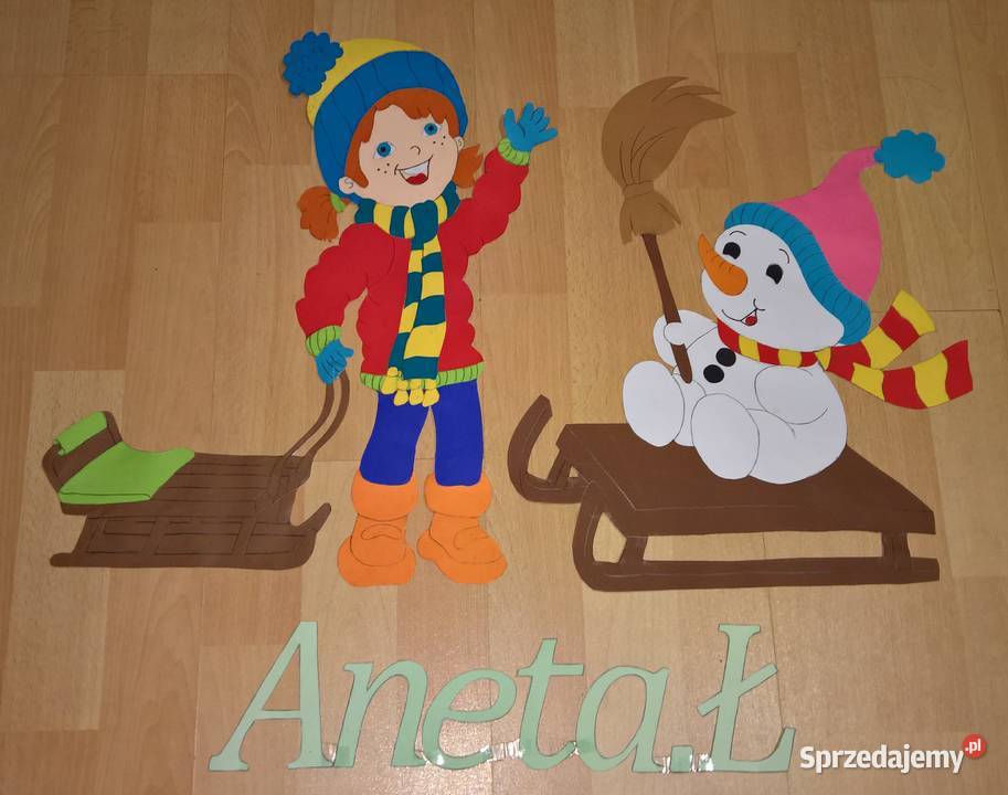 Dekoracje zimowe dwustronne okienne z brystolu Garwolin