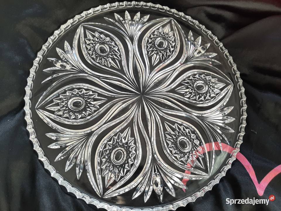 Duża patera kryształowa Porcelana i szkło Stargard