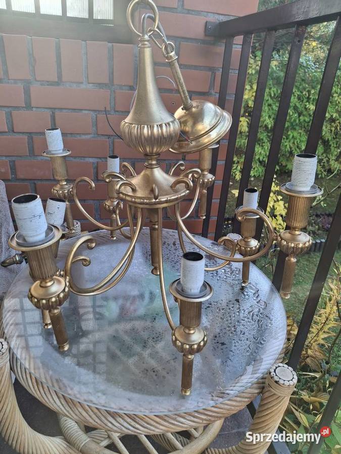 Zyrandol lampa wiszaca z mosiadzu Antyki Borne Sulinowo