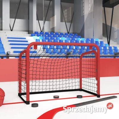 vidaXL Bramka do hokeja czerwonoczarna 68x32x47 Łyżwiarstwo i hokej Warszawa