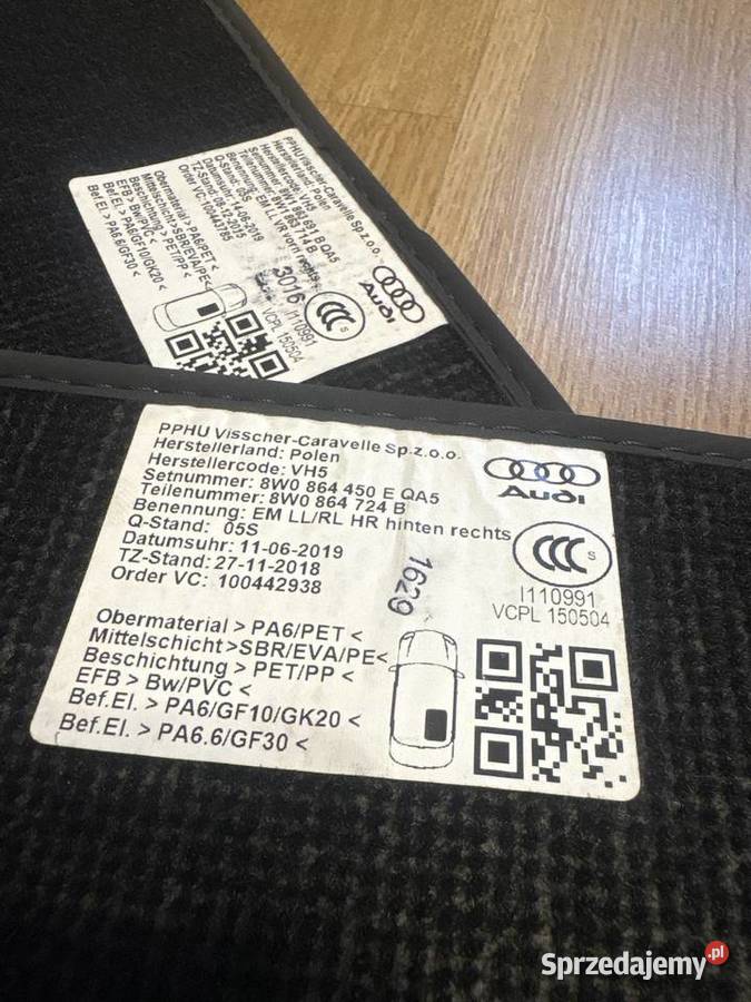 Sprzedam oryginalne dywaniki welurowe Audi A5 f5 Płock