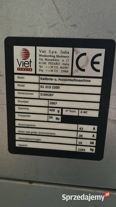 Szlifierka szerokotaśmowa VIET S1 213 Juszczyn