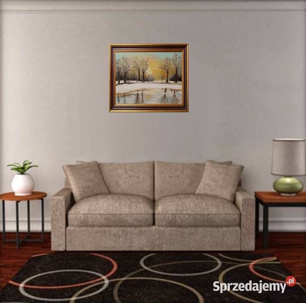 Obraz olejny Pejzaż zimowy lubelskie Lublin