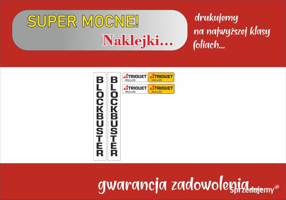 Naklejki Trioliet blockbuster mocne inne modele sprzedam