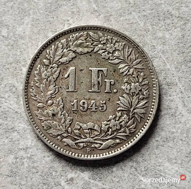 121 SZWAJCARIA srebro 1 Frank 1945 r Łask