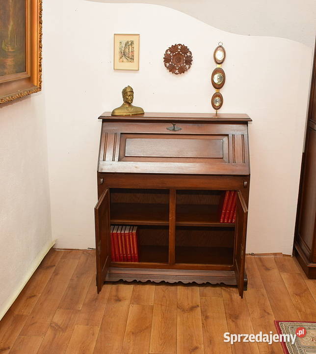 ŁADNY DĘBOWY SEKRETARZYK BIURKO SEKRETERA DĄB Meble dolnośląskie