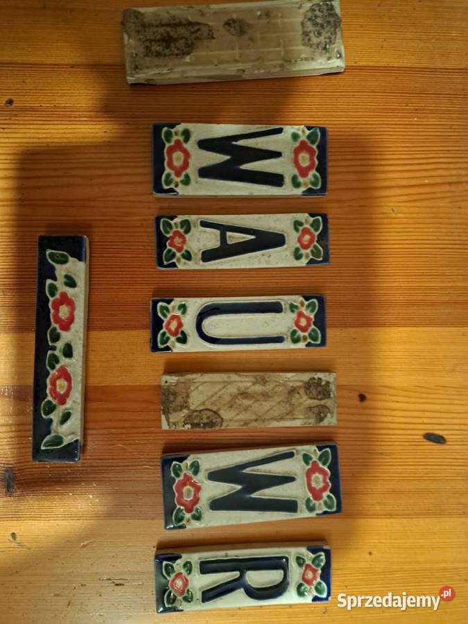 Retro plytki ozdobne ceramiczne z lat 60 tych Lubań
