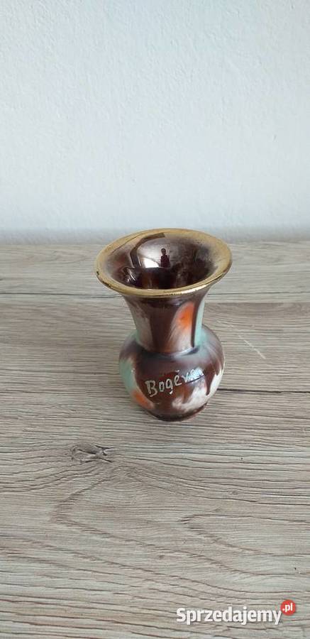 Wazonik iryzowany sygnowany Porcelana i szkło Przedbórz