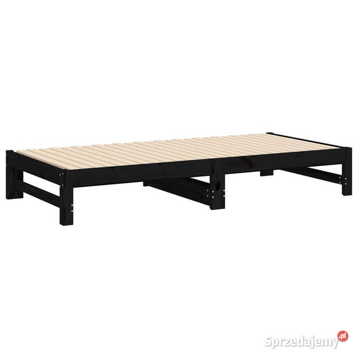 Łóżko rozsuwane czarne 2x90x190 lite drewno 195cm mazowieckie Warszawa sprzedam