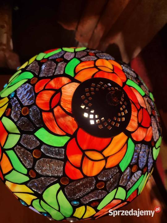 Lampa witrażowa kwiaty żywe kolory Brzozów