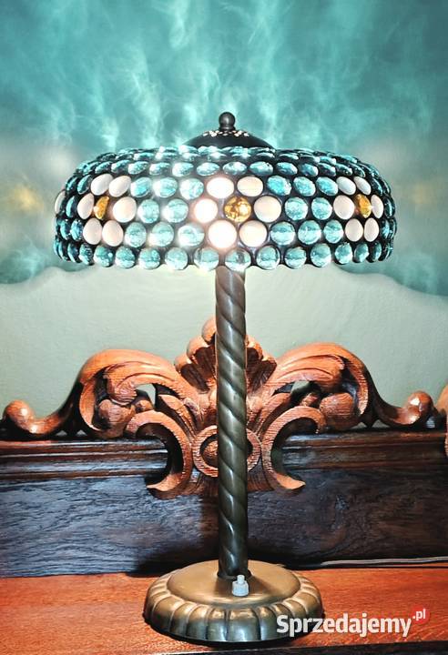 Piękna lampa witrażowa ze szklanych kaboszonów wielkopolskie sprzedam