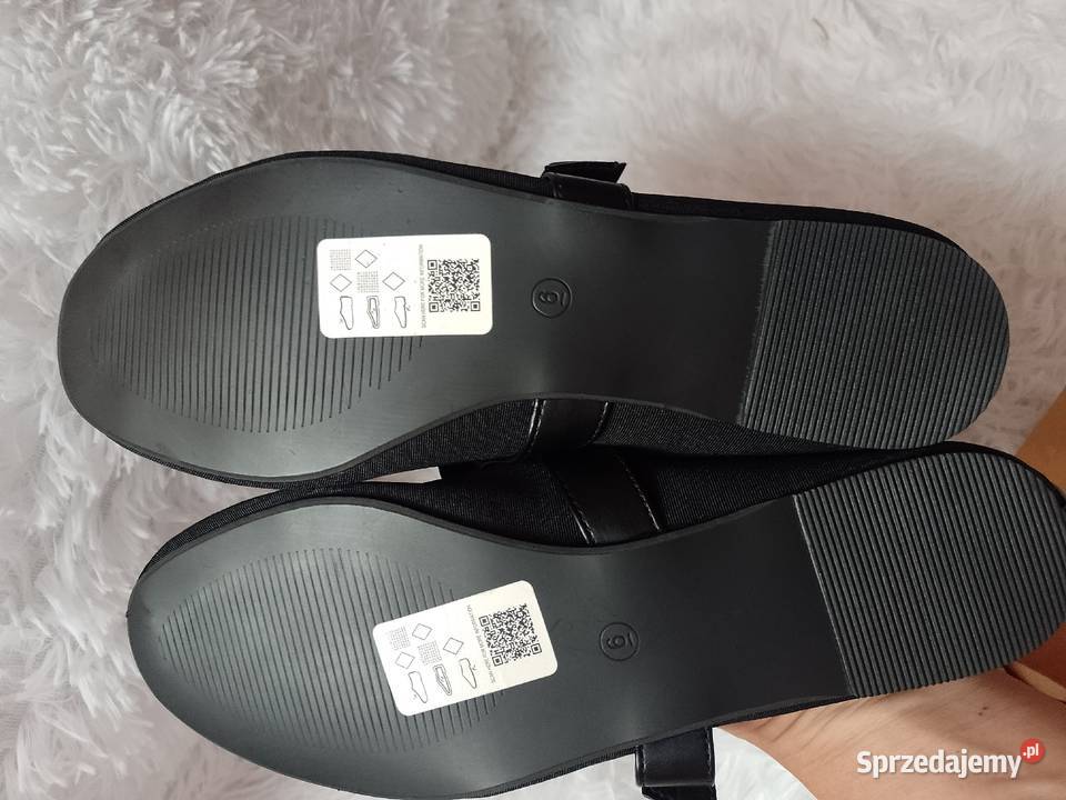 3839 ASOS Design Czarne baleriny wieczorowe z 24.5cm Balerinki Kraków sprzedam