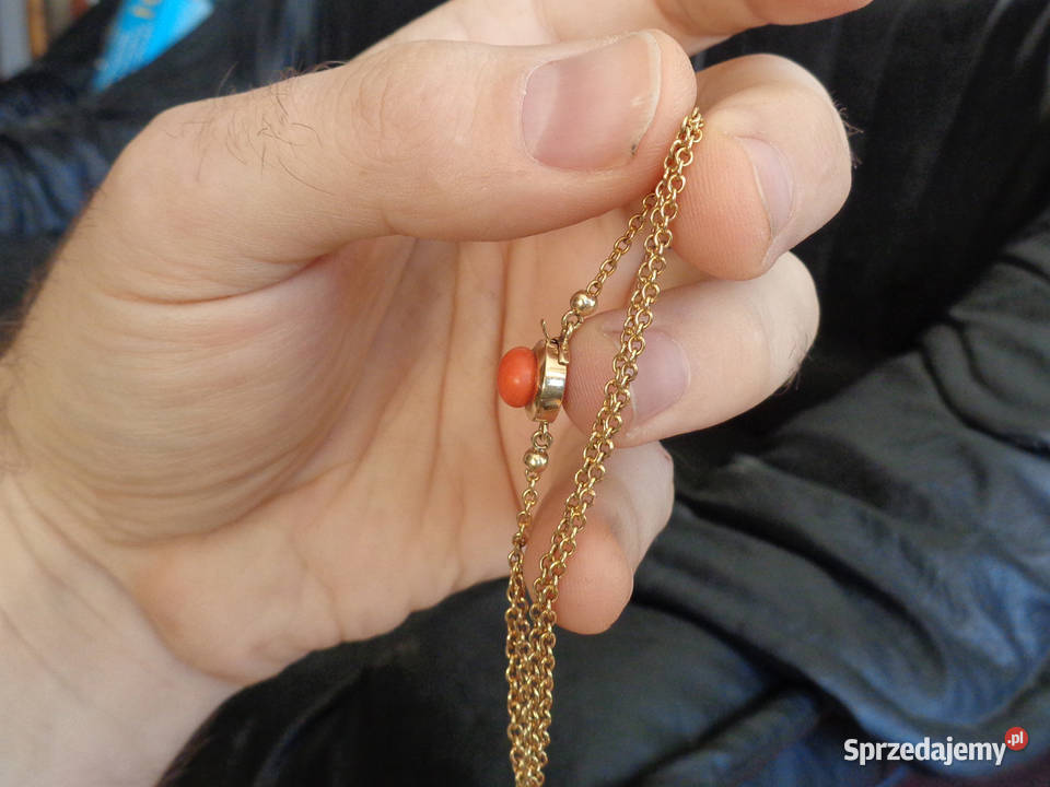 Bransoletka Złota z Koralem Brzeg